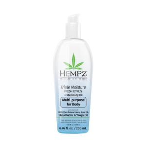 imageHEMPZ Triple Moisture Fresh Citrus Herbal Hydrating MultiPurpose Body Oil for Face or Body  Moisturizing Bath Shower or Shaving Oil for Dry or Sensitive Skin for Women ampamp Men 676 OzTriple Moisture Fresh Citrus