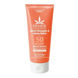 imageHempz Daily Body Sunscreen SPF 50 Sweet Pineapple and Honeymelon Reef Safe Vegan Dermatologist Tested 6 ozSPF 50