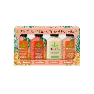 imageHempz First Class Travel Essentials  Floral Banana Herbal Shampoo Conditioner Moisturizer ampamp Body Wash for Traveling Bath or Shower Hair ampamp Skin Care for Women or Men 4Pack 25 Oz BottlesPineapple  Melon