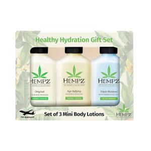 imageHempz Healthy Hydration Triple Moisture Age Defying ampamp Original 225 Oz 3Pack Body Moisturizing Lotion Gift Set  Mini Scented Travel Cream Skin Care for Women ampamp Men Made with Shea ButterHealthy Hydration