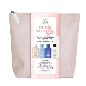 imageHempz Minis on the Go  Hydrating Body ampamp Hand Lotion 4Pack Travel Size 225 Oz Each  Perfect OntheGo Moisturizer For Women Featuring 4 Mini Lotions For Travel With A Free OnTheGo Bag