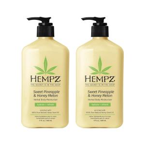 imageHempz Body Lotion  Sweet Pineapple ampamp Honey Melon Daily Moisturizing Cream Shea Butter Aloe Orange Extract Body Moisturizer  Skin Care Products Hemp Seed Oil  17 fl oz 2Pack Bundle