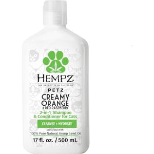 imageHempz Petz Cat Shampoo ampamp Conditioner Creamy Orange ampamp Red Raspberry 2 in 1 Shampoo ampamp Conditioner 17 oz