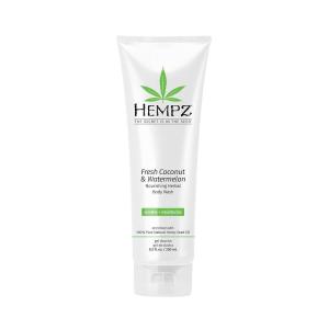 imageHempz Fresh Coconut and Watermelon Nourishing Herbal Body Wash 85 oz Scented Shower Gel Bath Soap with AntiAging Serum for Youthful Skin  Fragranced Shower Cream with Chamomile  Vegan