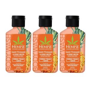 imageHempz Mini Body Wash 3Pack Sweet Pineapple ampamp Honey Melon travel essentials small body wash 225 oz