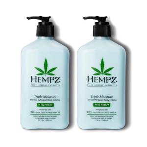 imageHempz Natural Triple Moisture Herbal Whipped Body Cream with 100 Pure Hemp Seed Oil for 24Hour Hydration Moisturizing Vegan Skin Lotion with Yangu Oil Peach and Grapefruit 17 Fl Oz Pack of 2Grapefruit