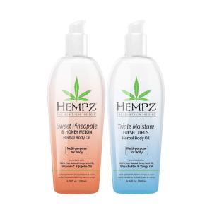 imageHempz Triple Moisture Fresh Citrus Herbal Hydrating MultiPurpose Body Oil for Face or Body 676 Oz Sweet Pineapple ampamp Honey Melon Herbal Hydrating MultiPurpose Body Oil for Body 676 Oz