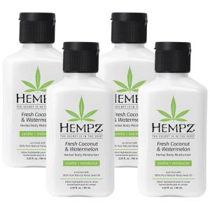 imageHempz Herbal Body Moisturizer Pearl White Fresh CoconutWatermelon 225 Ounce Pack of 4