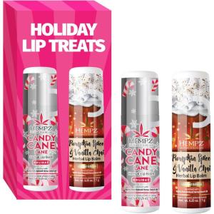 imageHempz Fall Lip Balm Limited Edition 2Pack Pumpkin Spice and Peppermint Candy Cane Hydrating Lip Care for Men and Women 25 oz tube