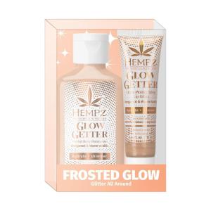 imageHempz Frosted Glow Kit Illuminating Mini Body Lotion and Shimmer Lip Gloss Duo Limited Edition Glitter Gift Set 225 oz and 44 oz