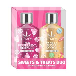 imageHempz Holiday Mini Lotion Gift Set Pink Peppermint ampamp Frosted Vanilla Sugar Cookie Moisturizer Sweets ampamp Treats Duo 225 oz