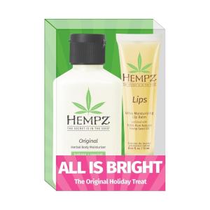 imageHempz Original Mini Lotion and Lip Balm Gift Set All is Bright Kit Limited Edition 225 oz and 44 oz