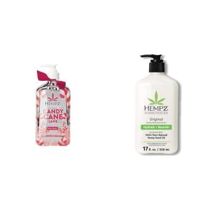 imageHempz Limited Edition Peppermint Candy Cane Herbal Body Lotion Moisturizer 17 Oz ampamp Original Natural Hemp Seed Oil Body Moisturizer with Shea Butter and Ginseng Original Scent