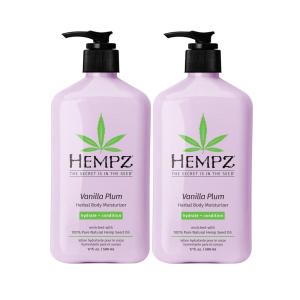 imageHempz Limited Edition Vanilla Plum Hydrating Body ampamp Hand Lotion 17 oz Pack of 2