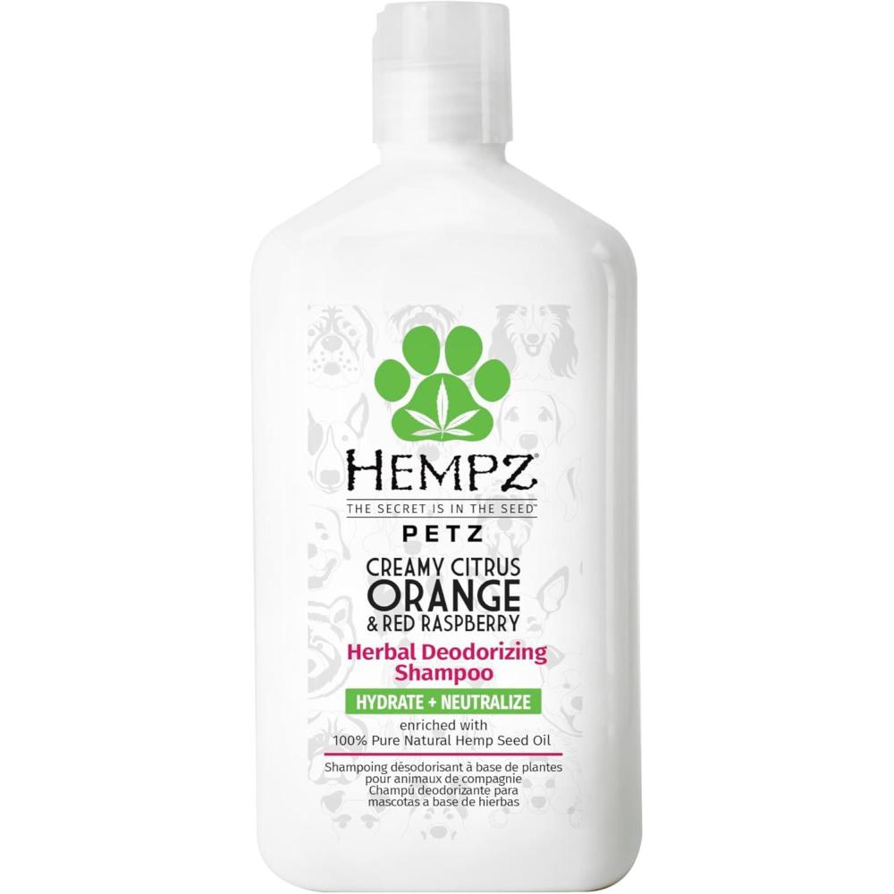 imageHempz Petz Sensitive Dog Shampoo Oatmeal Complex to Soothe Creamy Citrus Orange ampamp Red Raspberry Herbal Sensitive Shampoo 17 ozCitrus and Raspberry Deodorizing