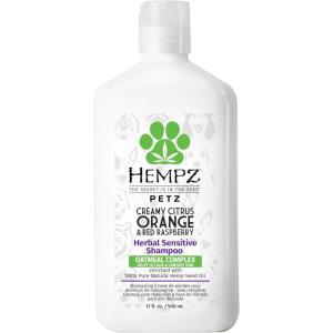 imageHempz Petz Sensitive Dog Shampoo Oatmeal Complex to Soothe Creamy Citrus Orange ampamp Red Raspberry Herbal Sensitive Shampoo 17 ozCitrus and Raspberry Sensitive