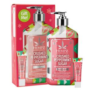 image:imageHempz Crushed Peppermint Sugar Gift Set  Body Lotion and Lip Balm for Men amp Women
