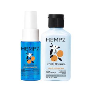 image:imageHempz Triple Moisture Hydration On The Go Travel Size Bundle  Body Lotion 225 oz  Body Moisturizer Spray Hydrating Mist 1 floz