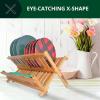 imageROYAL CRAFT WOOD Bamboo 2 Tier Dish Drying Rack  Collapsible Dish Drainer Utensil Rack and Best Dish Holder for Kitchen Countertop