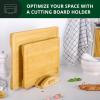 imageROYAL CRAFT WOOD Cutting Board Organizer  Cutting Board Stand and Holder for Countertop Space Optimization Cutting Board Rack that Holds up to 3 Cutting Boards to 06 Inches Thick