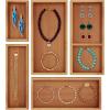 imageROYAL CRAFT WOOD Luxury Bamboo Jewelry Storage Chest  MultiUse Wooden Treasure Chest Set 5 Boxes for Jewelry and Home Organization5 Boxes Brown