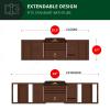 imageROYAL CRAFT WOOD Shower Caddy Shelf 2Pack  Adhesive NoDrill Rustproof Bathroom Organizer Large Capacity Shower Shelves for Home ampamp Bathroom DecorBrown Classic