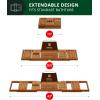 imageROYAL CRAFT WOOD Shower Caddy Shelf 2Pack  Adhesive NoDrill Rustproof Bathroom Organizer Large Capacity Shower Shelves for Home ampamp Bathroom DecorBrown Foldable