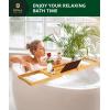 imageROYAL CRAFT WOOD Shower Caddy Shelf 2Pack  Adhesive NoDrill Rustproof Bathroom Organizer Large Capacity Shower Shelves for Home ampamp Bathroom DecorNatural Bamboo Foldable