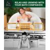 imageROYAL CRAFT WOOD Shower Caddy Shelf 2Pack  Adhesive NoDrill Rustproof Bathroom Organizer Large Capacity Shower Shelves for Home ampamp Bathroom DecorNatural Bamboo Foldable