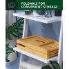 imageROYAL CRAFT WOOD Shower Caddy Shelf 2Pack  Adhesive NoDrill Rustproof Bathroom Organizer Large Capacity Shower Shelves for Home ampamp Bathroom DecorNatural Foldable