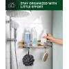 imageROYAL CRAFT WOOD Shower Caddy Shelf 2Pack  Adhesive NoDrill Rustproof Bathroom Organizer Large Capacity Shower Shelves for Home ampamp Bathroom DecorSilver Shower Caddy Shelf