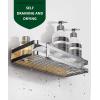 imageROYAL CRAFT WOOD Shower Caddy Shelf 2Pack  Adhesive NoDrill Rustproof Bathroom Organizer Large Capacity Shower Shelves for Home ampamp Bathroom DecorSilver Shower Caddy Shelf