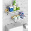 imageROYAL CRAFT WOOD Shower Caddy Shelf 2Pack  Adhesive NoDrill Rustproof Bathroom Organizer Large Capacity Shower Shelves for Home ampamp Bathroom DecorSilver Shower Caddy Shelf