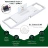 imageROYAL CRAFT WOOD Shower Caddy Shelf 2Pack  Adhesive NoDrill Rustproof Bathroom Organizer Large Capacity Shower Shelves for Home ampamp Bathroom DecorWhite Lite