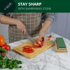 imageUniversal Knife Sharpening Stone wDual Grit 10006000 for Kitchen Knife Set Chef Knife and more  Whetstone Sharpening Kit with Angle Guide NonSlip Silicon and Bamboo Bases by ROYAL CRAFT WOODWhiteGreen Grit 10006000 