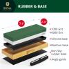imageUniversal Knife Sharpening Stone wDual Grit 10006000 for Kitchen Knife Set Chef Knife and more  Whetstone Sharpening Kit with Angle Guide NonSlip Silicon and Bamboo Bases by ROYAL CRAFT WOODWhiteGreen Grit 10006000 