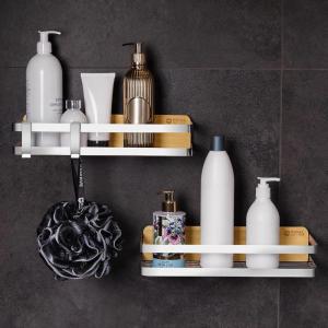 imageROYAL CRAFT WOOD Shower Caddy Shelf 2Pack  Adhesive NoDrill Rustproof Bathroom Organizer Large Capacity Shower Shelves for Home ampamp Bathroom DecorSilver Shower Caddy Shelf