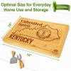 imageBamboo State Cutting Board for Kitchen  New York Cheese Board Charcuterie Platter ampamp Serving Tray 15quot x 10quotKentucky
