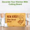 imageBamboo State Cutting Board for Kitchen  New York Cheese Board Charcuterie Platter ampamp Serving Tray 15quot x 10quotNew Jersey