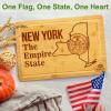 imageBamboo State Cutting Board for Kitchen  New York Cheese Board Charcuterie Platter ampamp Serving Tray 15quot x 10quotNew York
