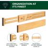 imageROYAL CRAFT WOOD Adjustable Bamboo Caddy Expandable Drawer Organization Separators For Kitchen Dresser Bedroom Bathroom and Office 4Pack Large up to 22 WhiteNatural
