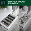 imageROYAL CRAFT WOOD Adjustable Bamboo Caddy Expandable Drawer Organization Separators For Kitchen Dresser Bedroom Bathroom and Office 4Pack Large up to 22 WhiteBlack