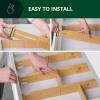 imageROYAL CRAFT WOOD Adjustable Bamboo Caddy Expandable Drawer Organization Separators For Kitchen Dresser Bedroom Bathroom and Office 4Pack Large up to 22 WhiteNatural with Inserts
