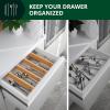 imageROYAL CRAFT WOOD Adjustable Bamboo Caddy Expandable Drawer Organization Separators For Kitchen Dresser Bedroom Bathroom and Office 4Pack Large up to 22 WhiteNatural