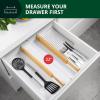 imageROYAL CRAFT WOOD Adjustable Bamboo Caddy Expandable Drawer Organization Separators For Kitchen Dresser Bedroom Bathroom and Office 4Pack Large up to 22 WhiteNatural