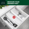 imageROYAL CRAFT WOOD Adjustable Bamboo Caddy Expandable Drawer Organization Separators For Kitchen Dresser Bedroom Bathroom and Office 4Pack Large up to 22 WhiteWhite