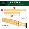 imageROYAL CRAFT WOOD Adjustable Bamboo Caddy Expandable Drawer Organization Separators For Kitchen Dresser Bedroom Bathroom and Office 4Pack Large up to 22 WhiteNatural
