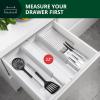 imageROYAL CRAFT WOOD Adjustable Bamboo Caddy Expandable Drawer Organization Separators For Kitchen Dresser Bedroom Bathroom and Office 4Pack Large up to 22 WhiteGray
