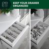 imageROYAL CRAFT WOOD Adjustable Bamboo Caddy Expandable Drawer Organization Separators For Kitchen Dresser Bedroom Bathroom and Office 4Pack Large up to 22 WhiteGray