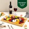 imageROYAL CRAFT WOOD Bamboo Charcuterie Boards  Cheese Board Set with 2 Sauce Bowls 4 Knives  Unique Charcuterie Board ampamp Serving Tray  House Warming Gifts New Home GiftsRectangular 18 x 12
